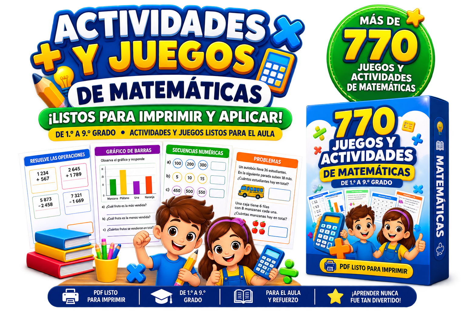 Más de 770 actividades de Matemáticas listas para imprimir